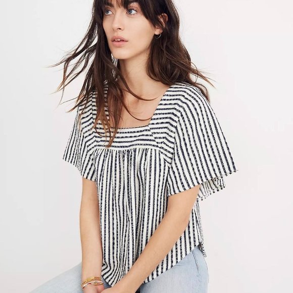 Madewell Tops - Madewell Texture & Thread Butterfly Top in Isley Stripe - XS